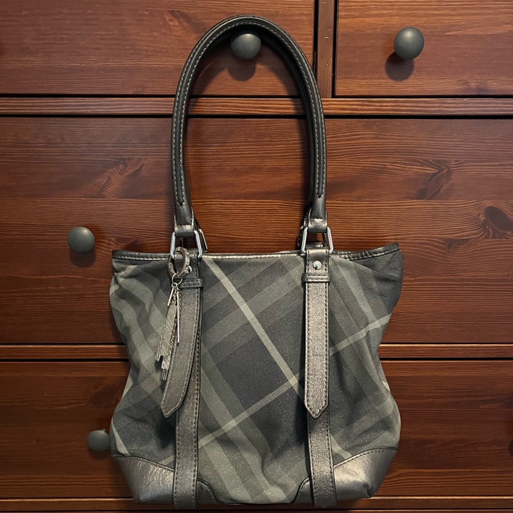 Metallic Burberry Nova Check Tote